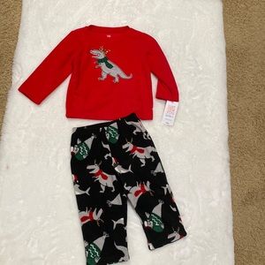NWT 18 months Carters Dino Christmas pajama set